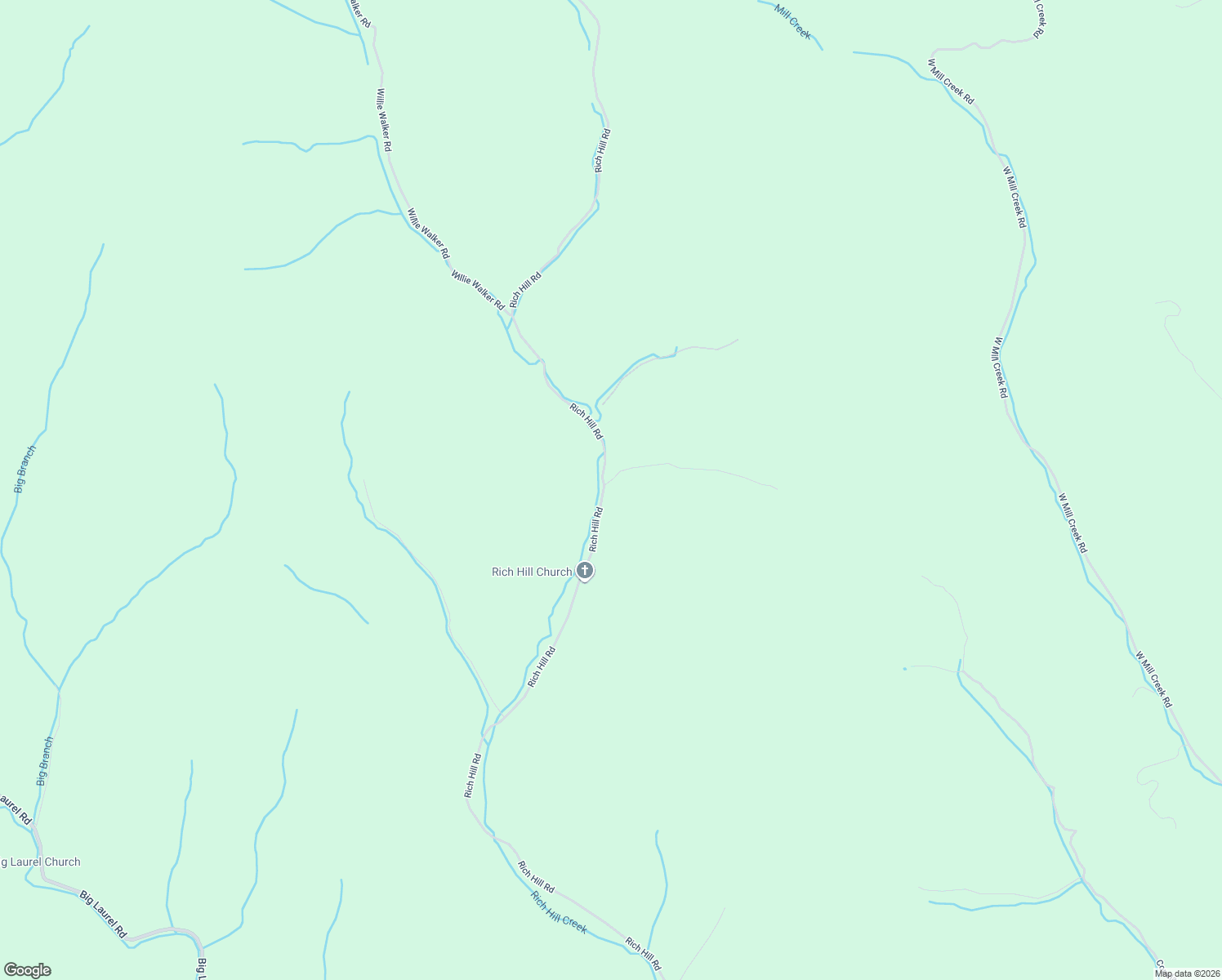 map of restaurants, bars, coffee shops, grocery stores, and more near 2526 Rich Hill Road in Creston