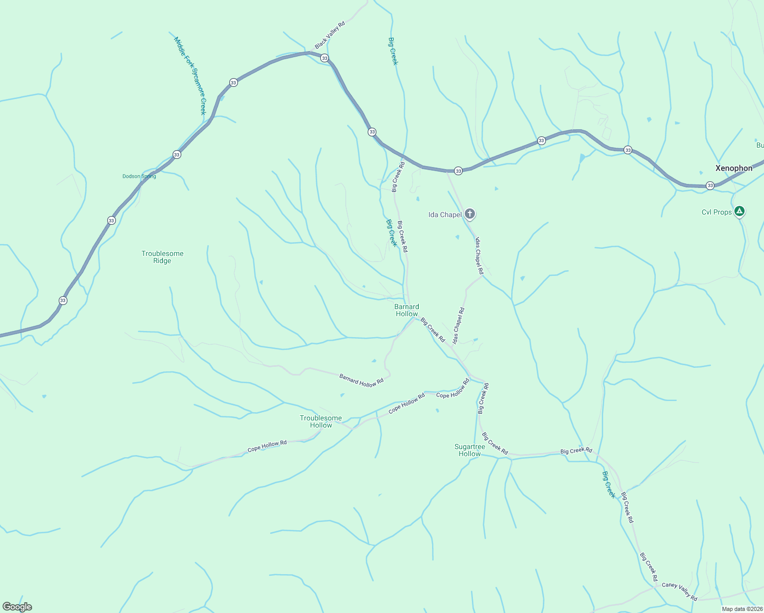 map of restaurants, bars, coffee shops, grocery stores, and more near 269 Sutton Hollow in Sneedville