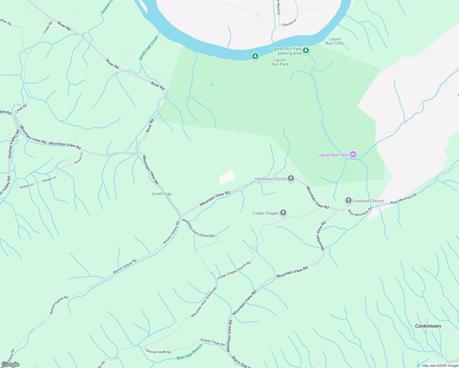 map of restaurants, bars, coffee shops, grocery stores, and more near 789 Mountain View Road in Rogersville