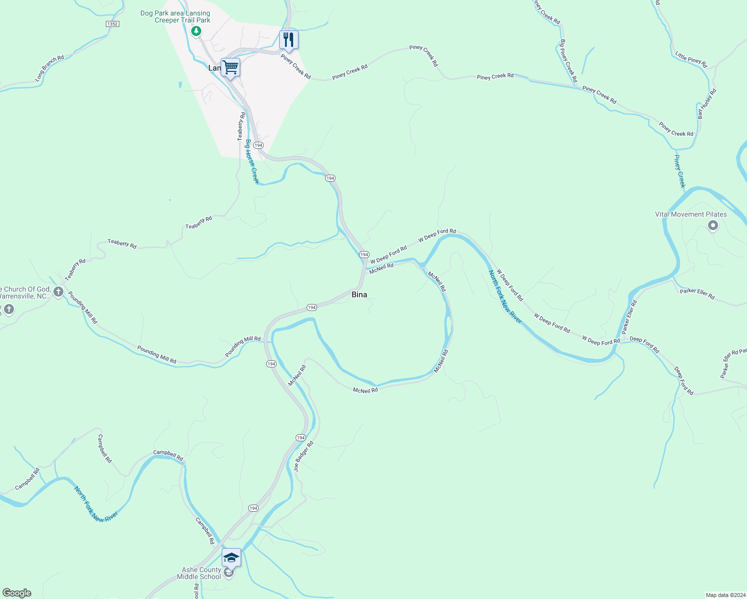 map of restaurants, bars, coffee shops, grocery stores, and more near 169 Bina Drive in Lansing