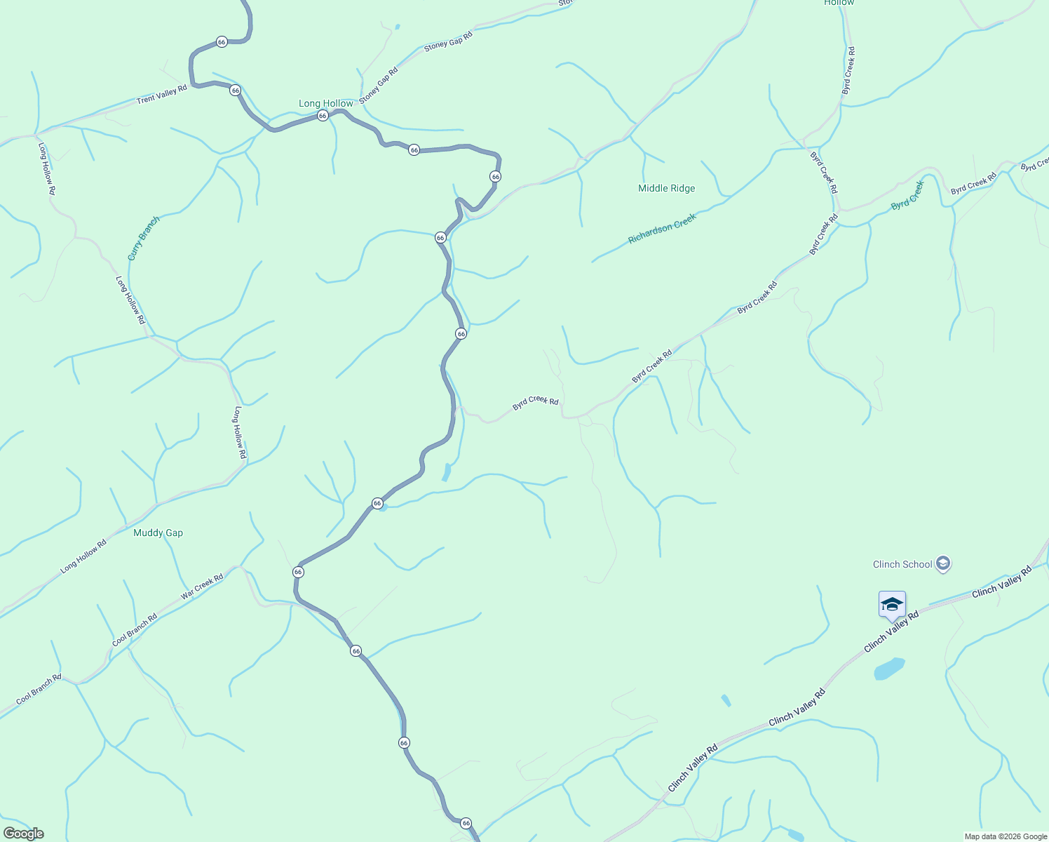 map of restaurants, bars, coffee shops, grocery stores, and more near 170 Byrd Creek Road in Sneedville