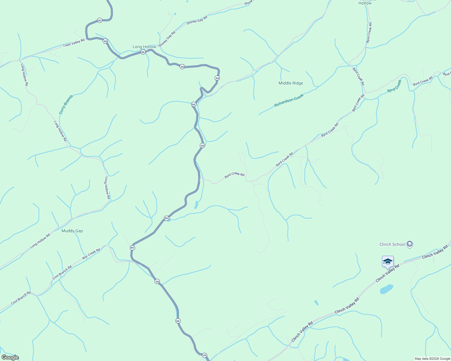 map of restaurants, bars, coffee shops, grocery stores, and more near 170 Byrd Creek Road in Sneedville