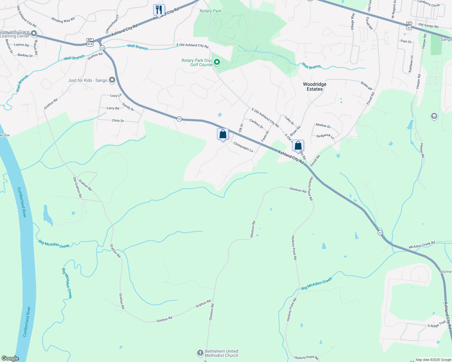 map of restaurants, bars, coffee shops, grocery stores, and more near 757 Cloud Drive in Clarksville