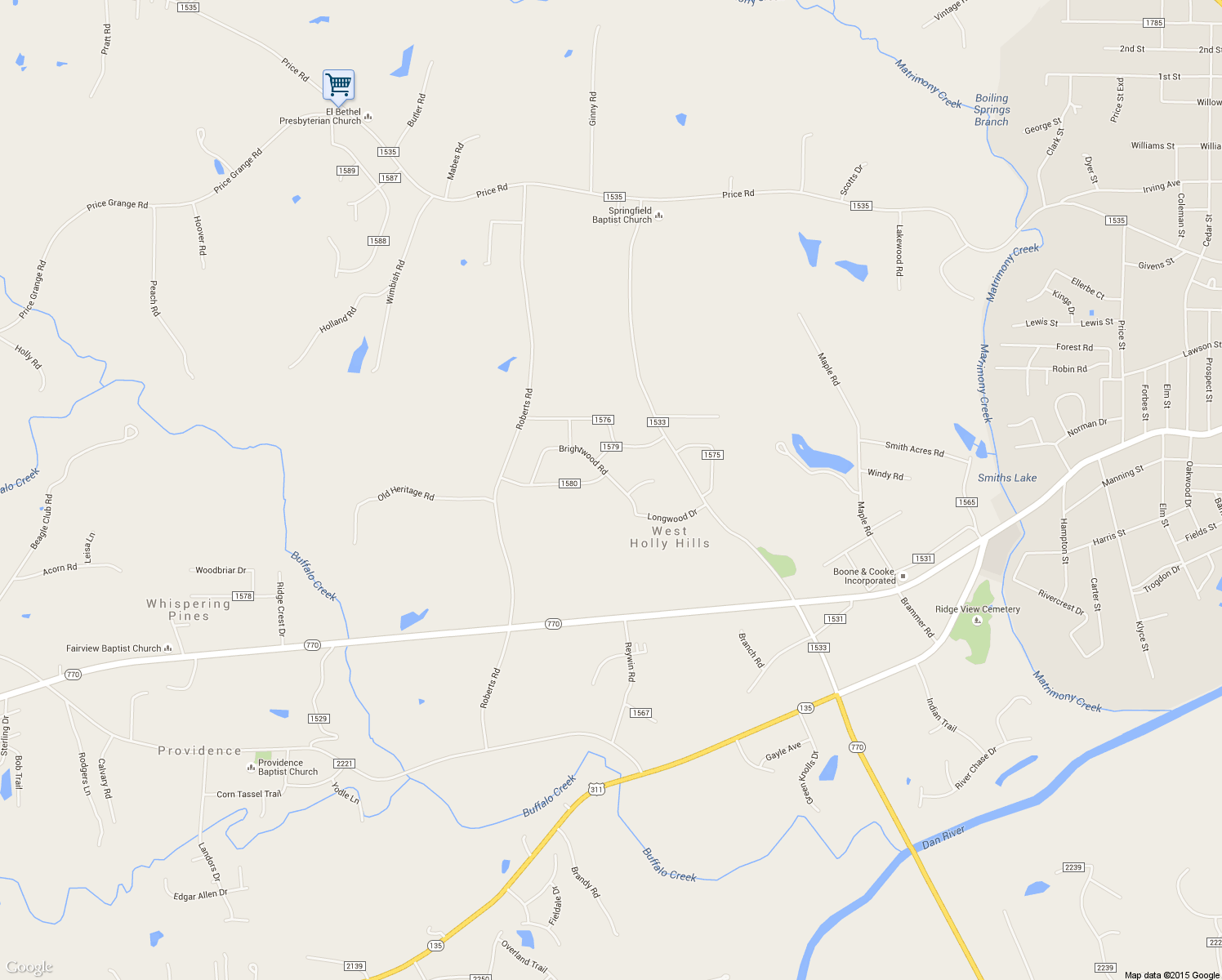 map of restaurants, bars, coffee shops, grocery stores, and more near 282 Brightwood Road in Eden