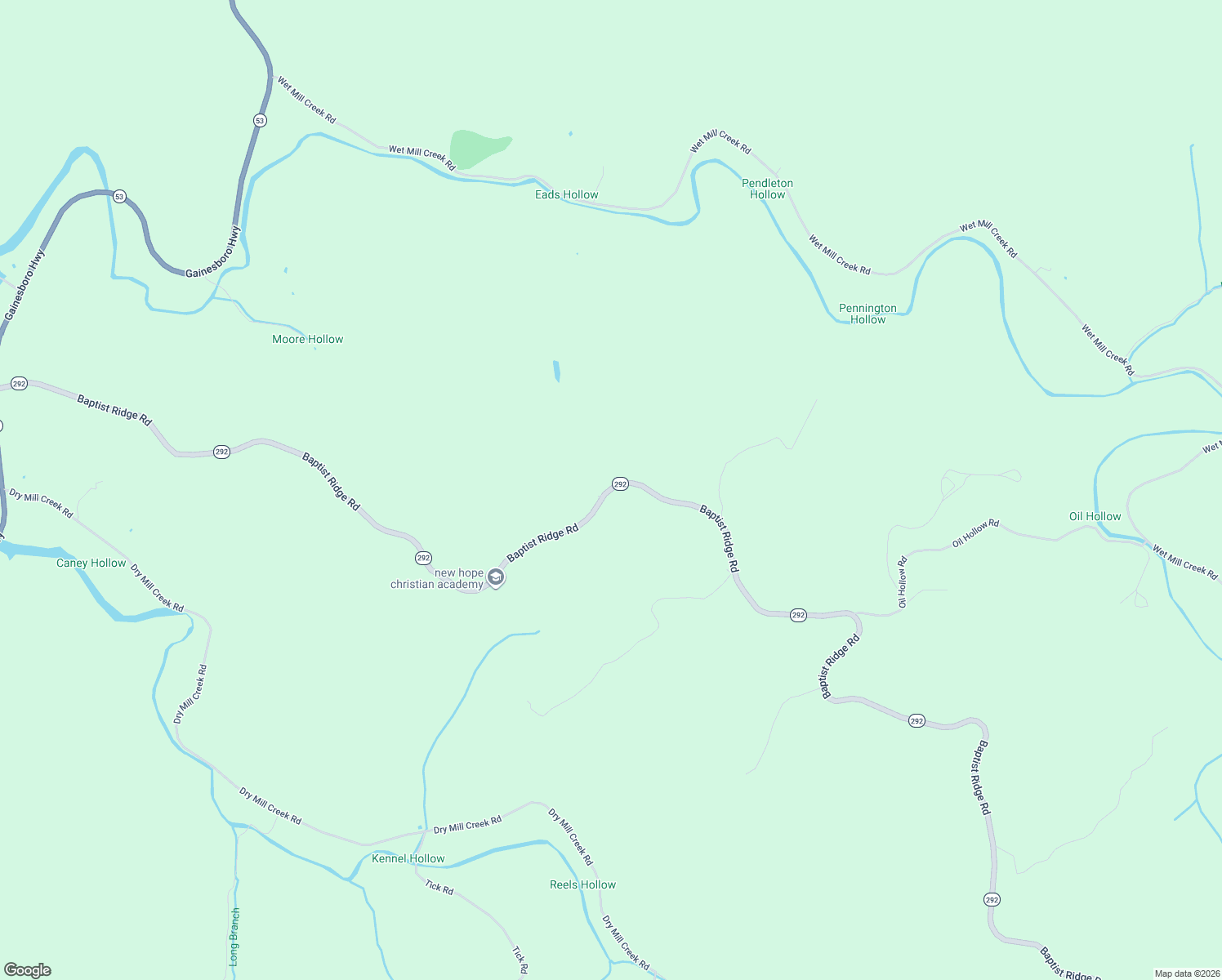 map of restaurants, bars, coffee shops, grocery stores, and more near 382 Baptist Ridge Road in Hilham