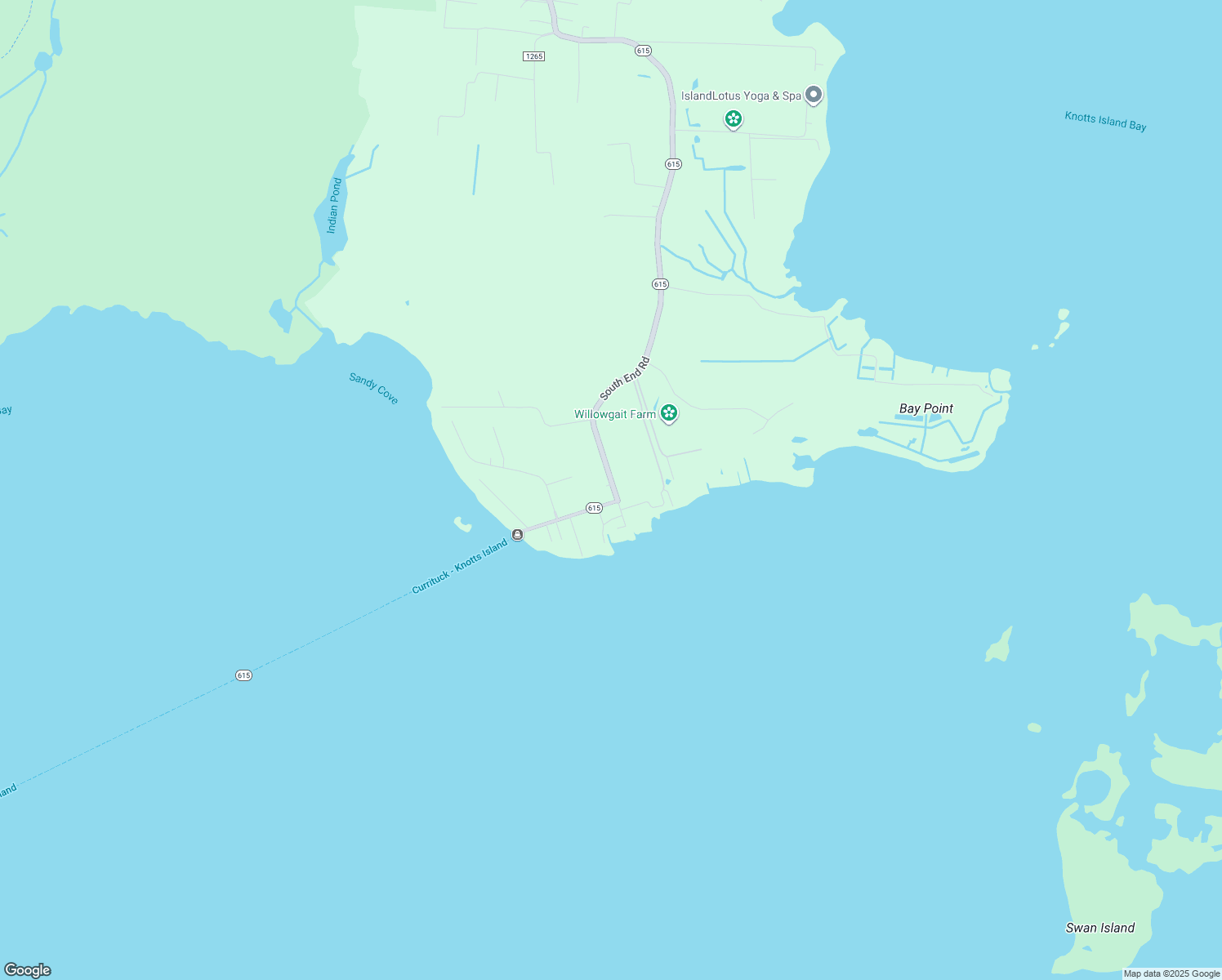 map of restaurants, bars, coffee shops, grocery stores, and more near 112 Ferry Dock Road in Knotts Island