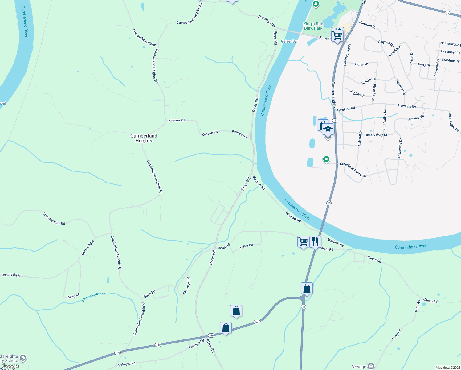 map of restaurants, bars, coffee shops, grocery stores, and more near 1397 Richmond Place in Clarksville