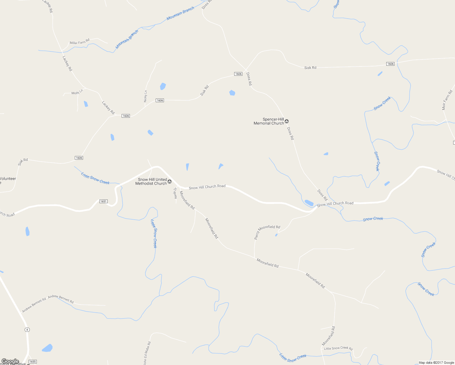 map of restaurants, bars, coffee shops, grocery stores, and more near 2261 Snow Hill Church Road in Danbury