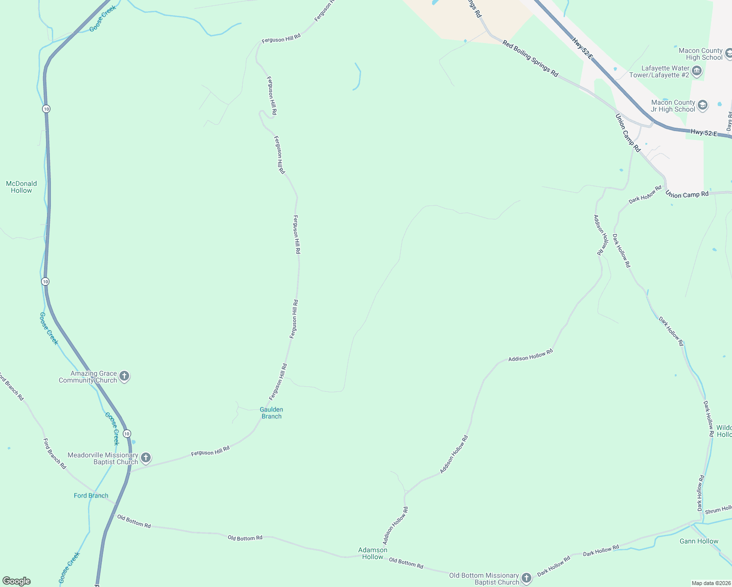 map of restaurants, bars, coffee shops, grocery stores, and more near 825 Gaulden Hollow Road in Lafayette