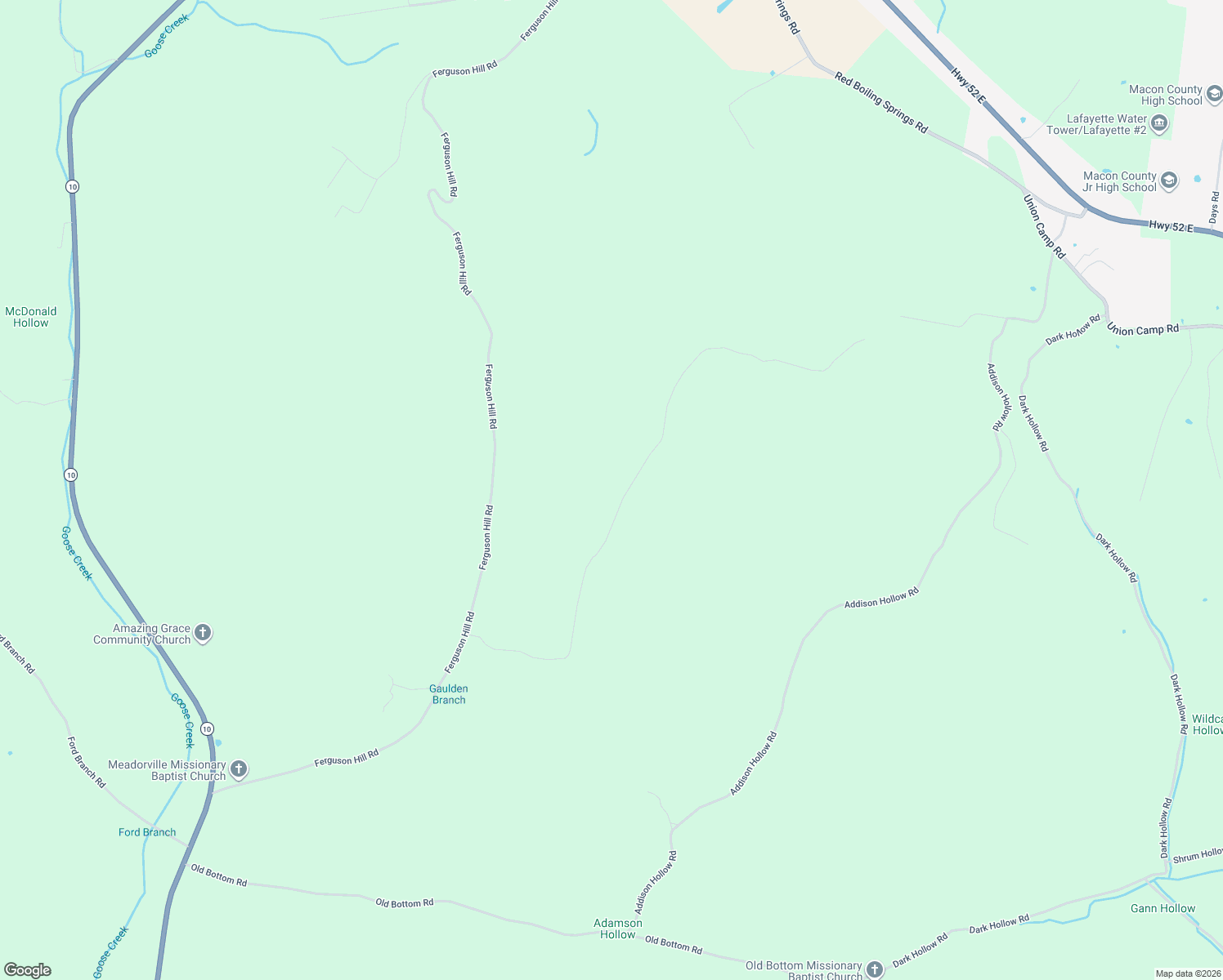 map of restaurants, bars, coffee shops, grocery stores, and more near 825 Gaulden Hollow Road in Lafayette