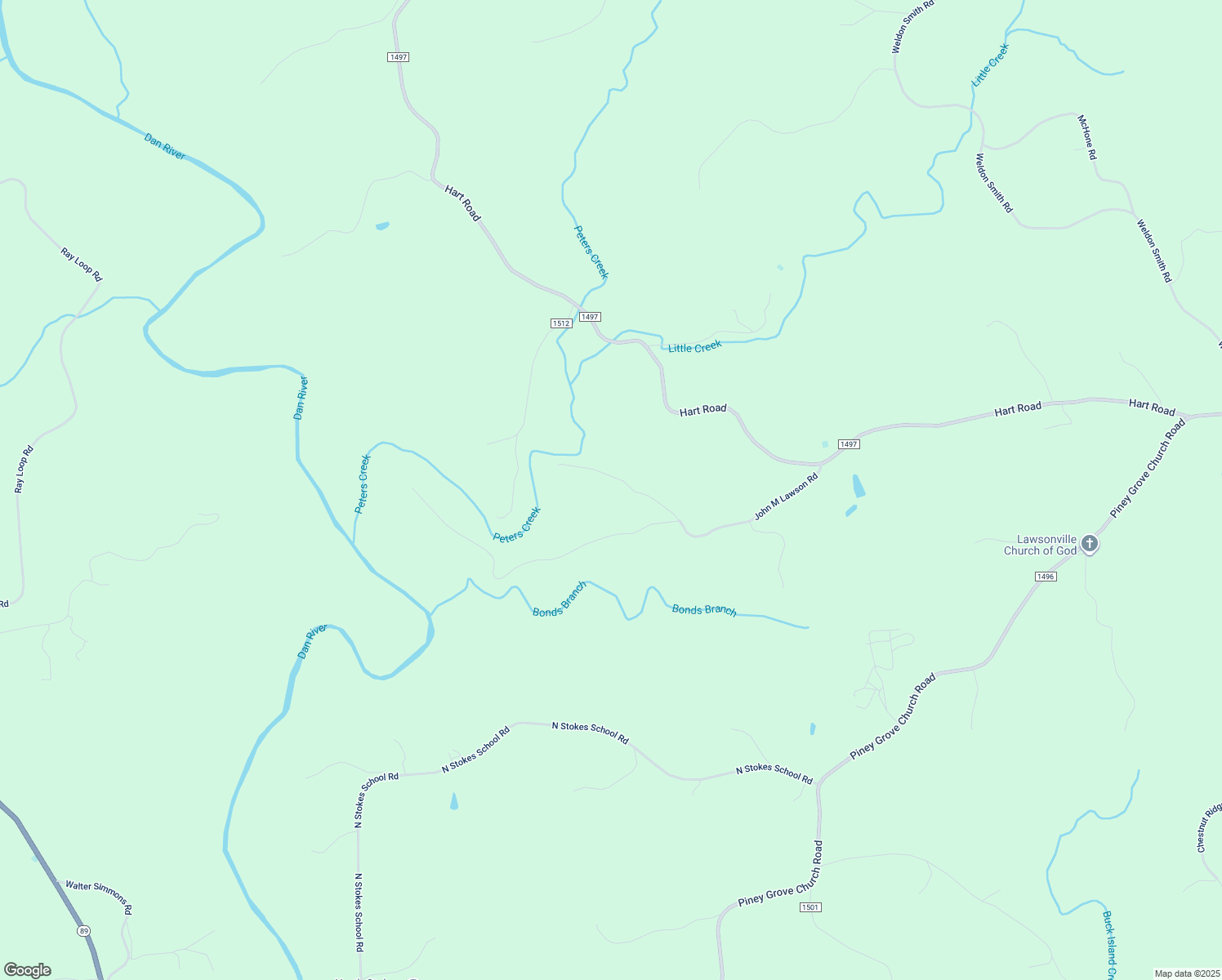 map of restaurants, bars, coffee shops, grocery stores, and more near 1358 John M Lawson Road in Lawsonville