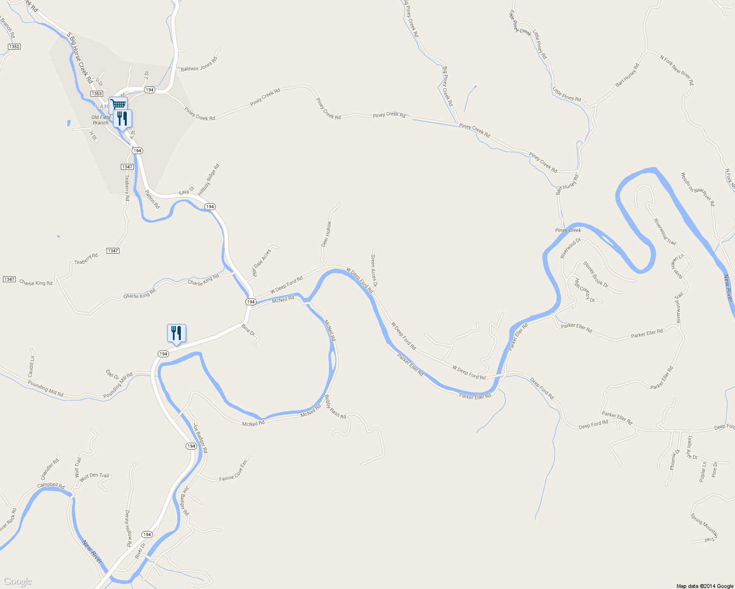 map of restaurants, bars, coffee shops, grocery stores, and more near 3042 Parker Eller Road in Lansing