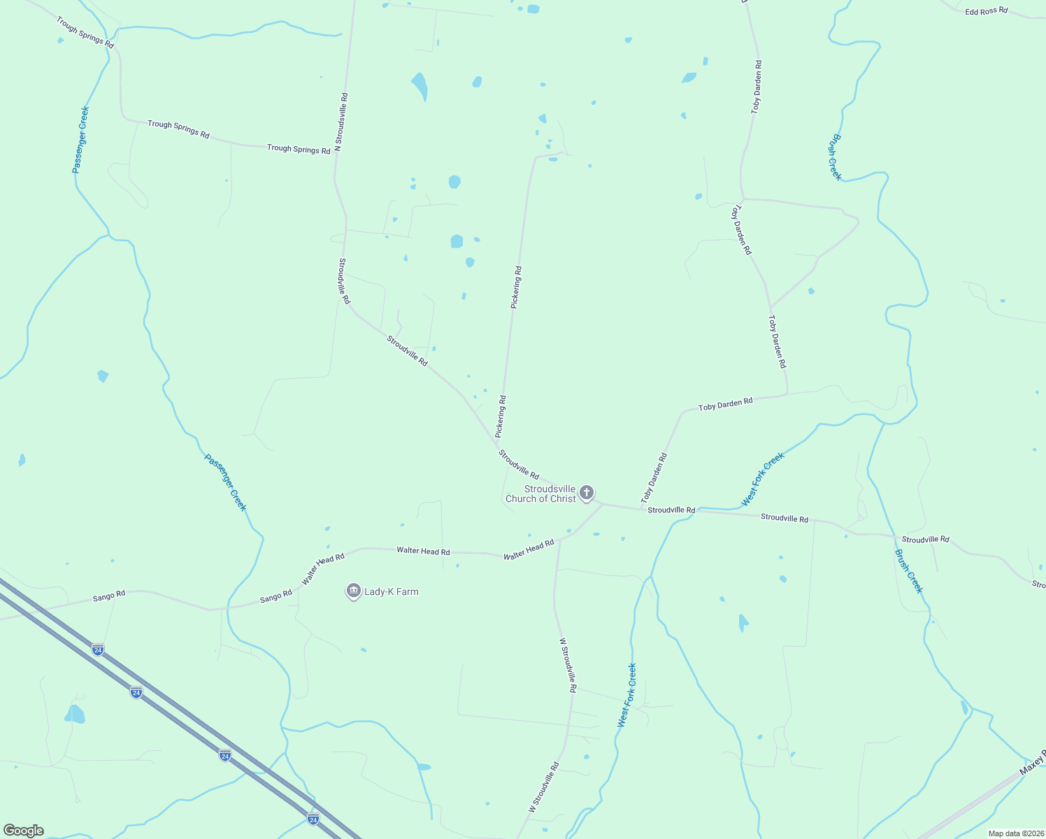 map of restaurants, bars, coffee shops, grocery stores, and more near 3561 Pickering Road in Adams