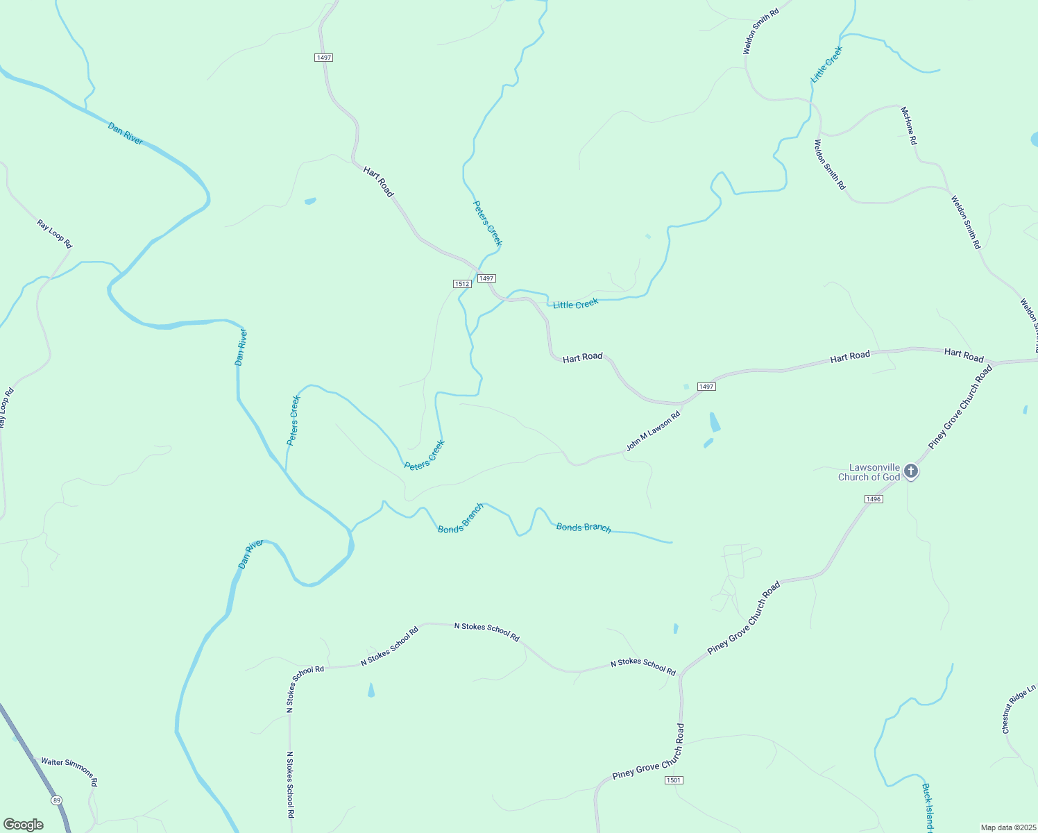 map of restaurants, bars, coffee shops, grocery stores, and more near 1358 John M Lawson Road in Lawsonville