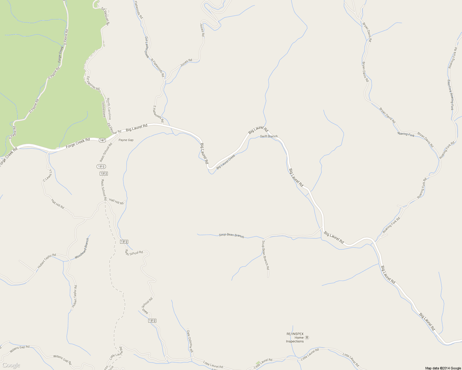 map of restaurants, bars, coffee shops, grocery stores, and more near 5939 Big Laurel Road in Creston