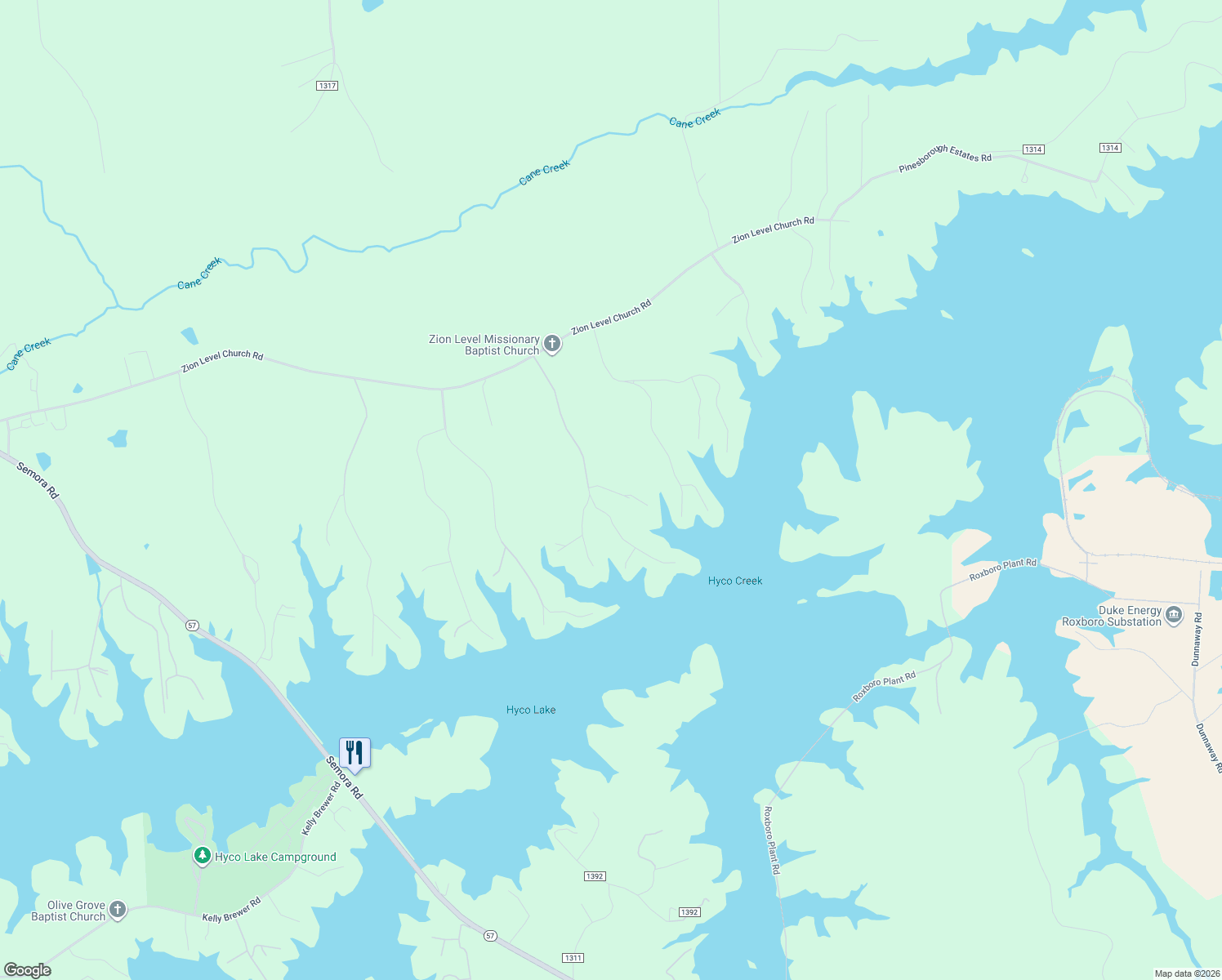 map of restaurants, bars, coffee shops, grocery stores, and more near 24 Audobon Drive in Semora