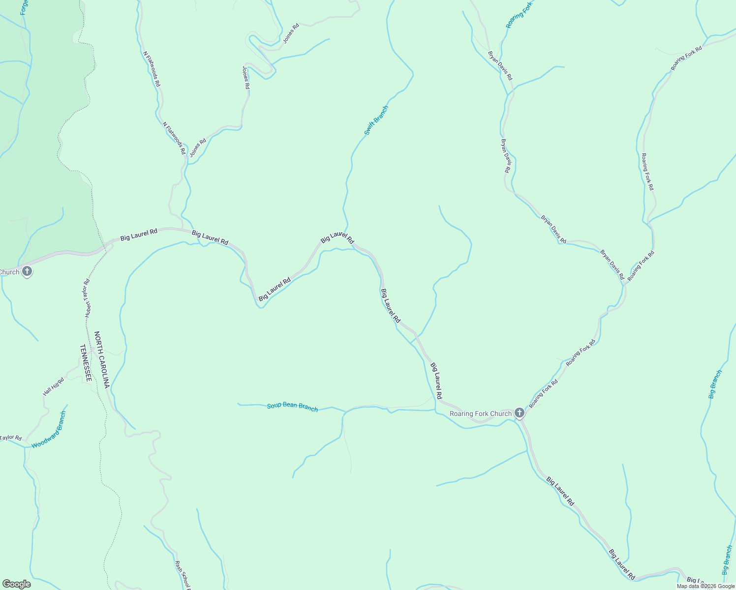 map of restaurants, bars, coffee shops, grocery stores, and more near 6125 Big Laurel Road in Creston