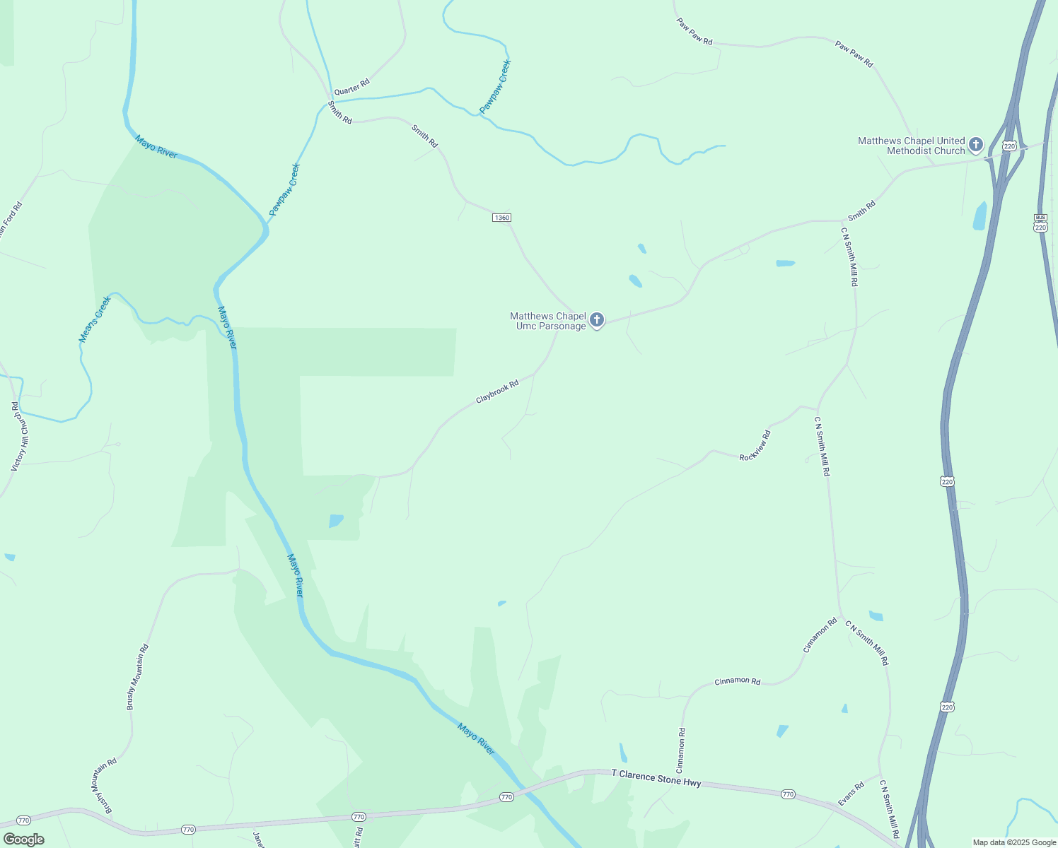 map of restaurants, bars, coffee shops, grocery stores, and more near 181 Short Road in Stoneville