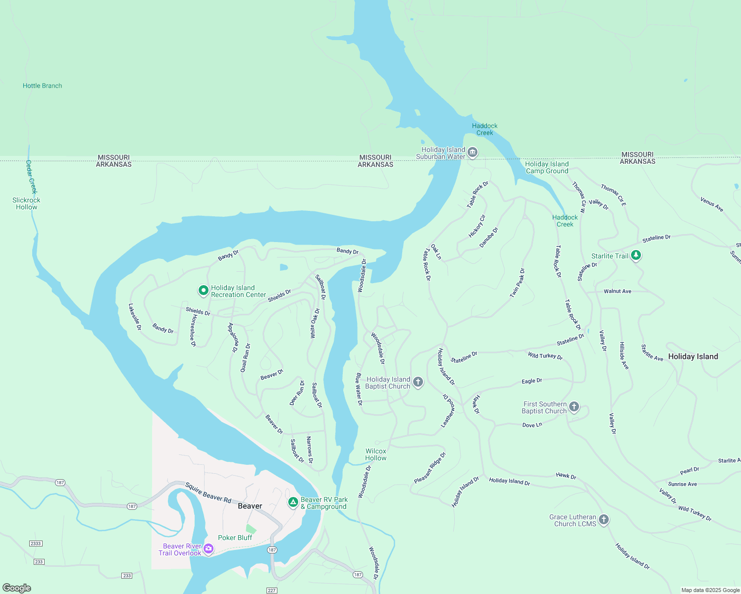 map of restaurants, bars, coffee shops, grocery stores, and more near 120 Woodsdale Drive in Eureka Springs