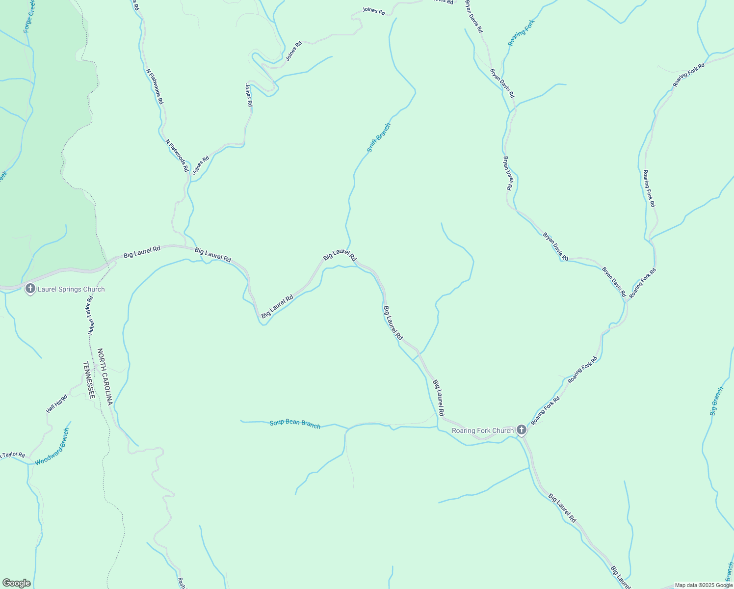 map of restaurants, bars, coffee shops, grocery stores, and more near 6125 Big Laurel Road in Creston
