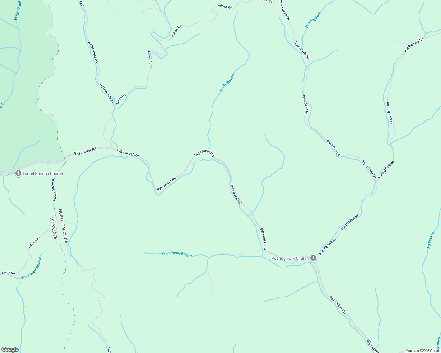 map of restaurants, bars, coffee shops, grocery stores, and more near 6125 Big Laurel Road in Creston