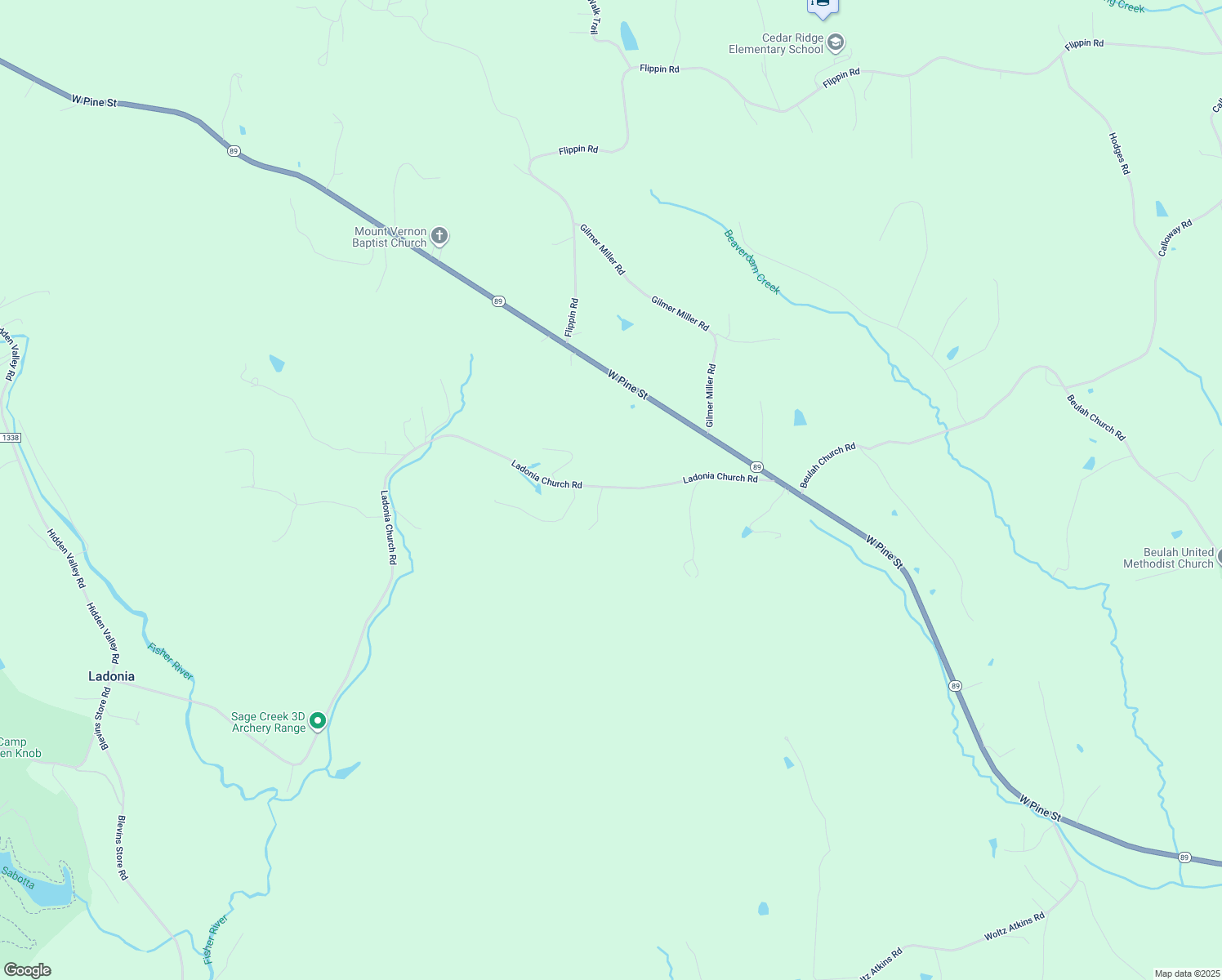 map of restaurants, bars, coffee shops, grocery stores, and more near 153 Taxidermy Lane in Mount Airy
