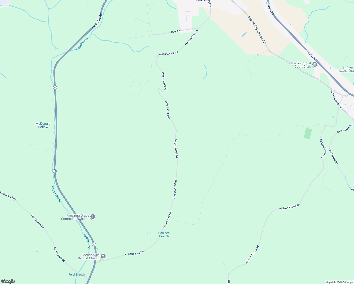 map of restaurants, bars, coffee shops, grocery stores, and more near 2878 Ferguson Hill Road in Lafayette