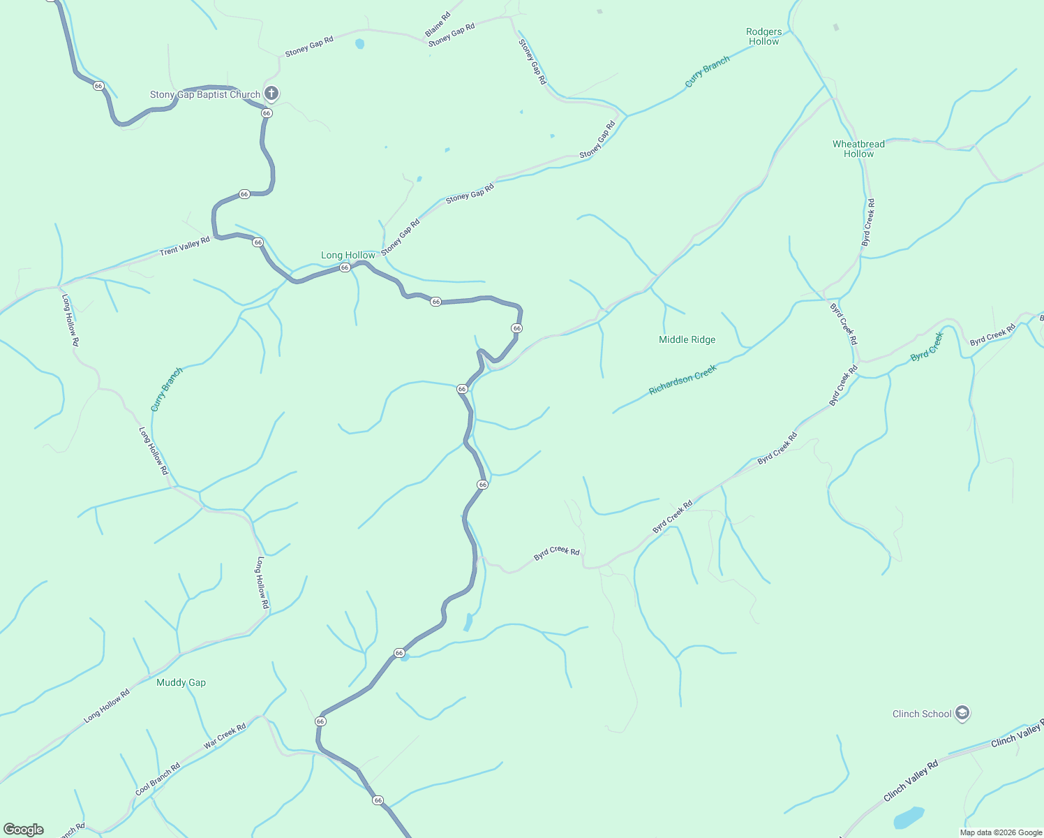 map of restaurants, bars, coffee shops, grocery stores, and more near 6605 Tennessee 66 in Sneedville