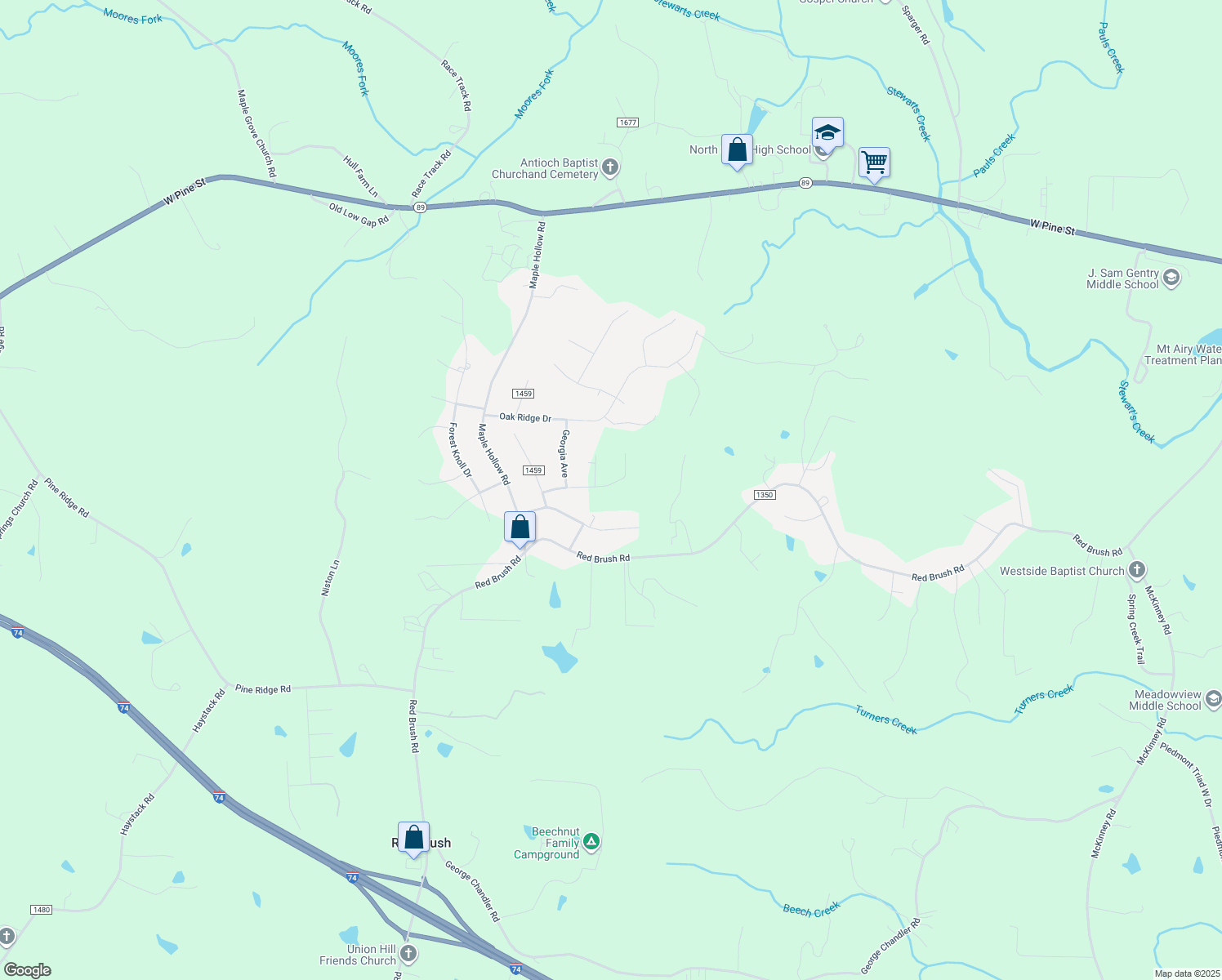 map of restaurants, bars, coffee shops, grocery stores, and more near 198 Delaware Avenue in Mount Airy