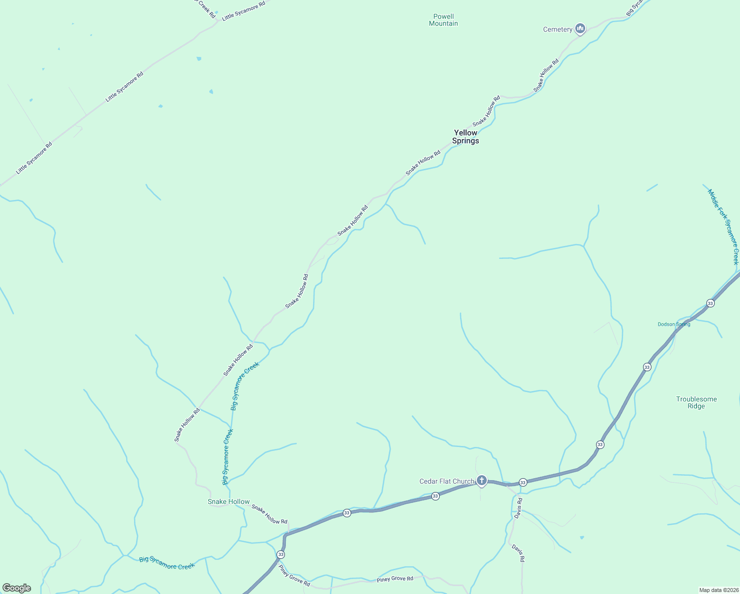 map of restaurants, bars, coffee shops, grocery stores, and more near Snake Hollow Road in Tazewell