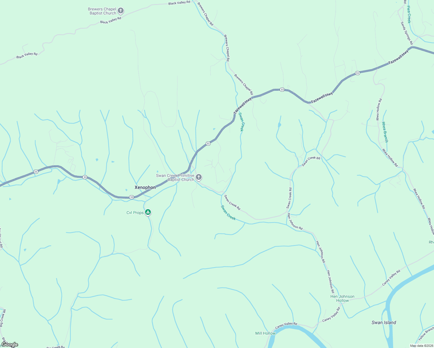 map of restaurants, bars, coffee shops, grocery stores, and more near 441 Sunset Hills in Sneedville