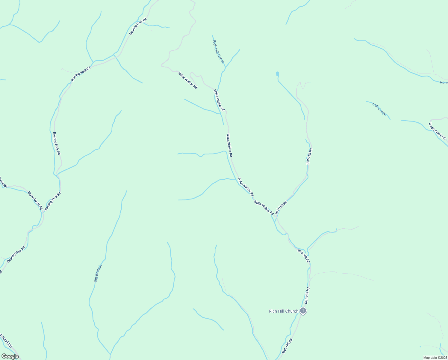 map of restaurants, bars, coffee shops, grocery stores, and more near 531 Willie Walker Road in Creston