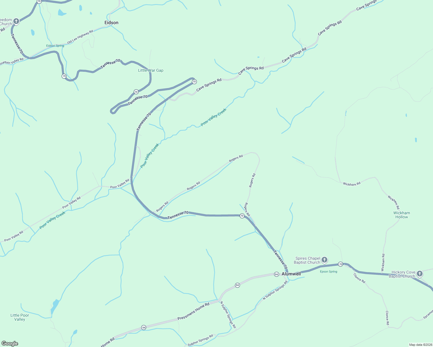 map of restaurants, bars, coffee shops, grocery stores, and more near 319 Rogers Road in Rogersville