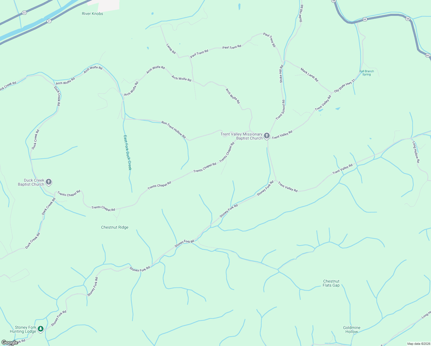 map of restaurants, bars, coffee shops, grocery stores, and more near 100-198 Charlie Lane in Sneedville
