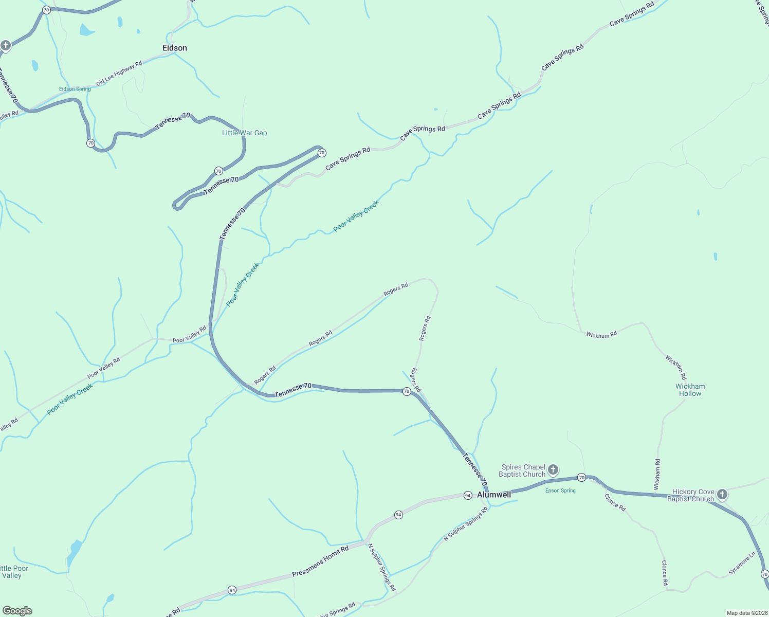 map of restaurants, bars, coffee shops, grocery stores, and more near 319 Rogers Road in Rogersville