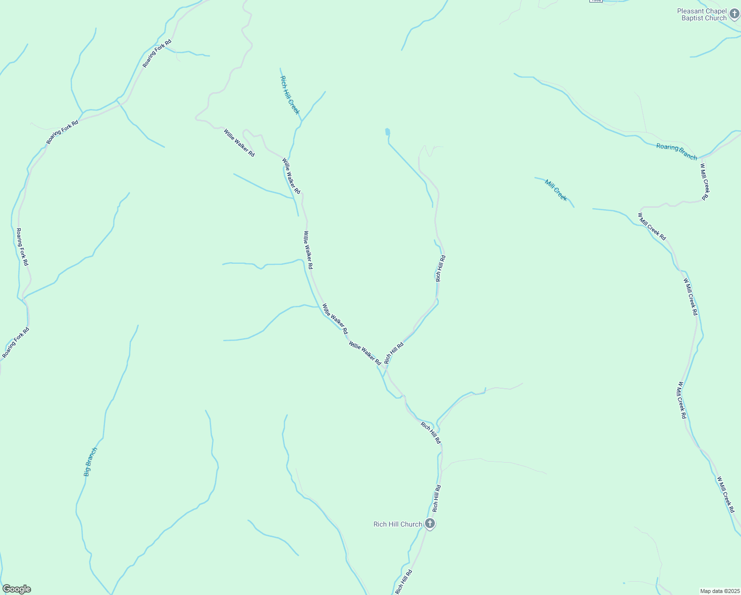 map of restaurants, bars, coffee shops, grocery stores, and more near 514 Willie Walker Road in Creston