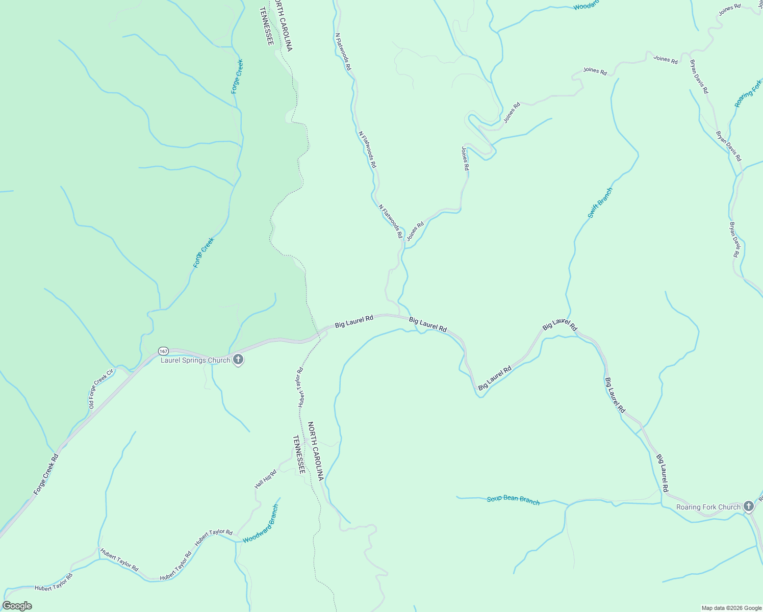 map of restaurants, bars, coffee shops, grocery stores, and more near 7568 Big Laurel Road in Creston