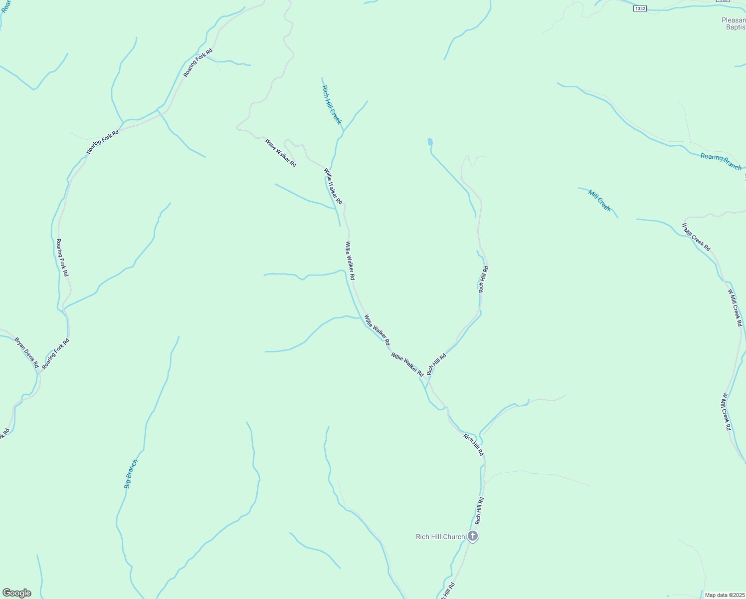map of restaurants, bars, coffee shops, grocery stores, and more near 514 Willie Walker Road in Creston