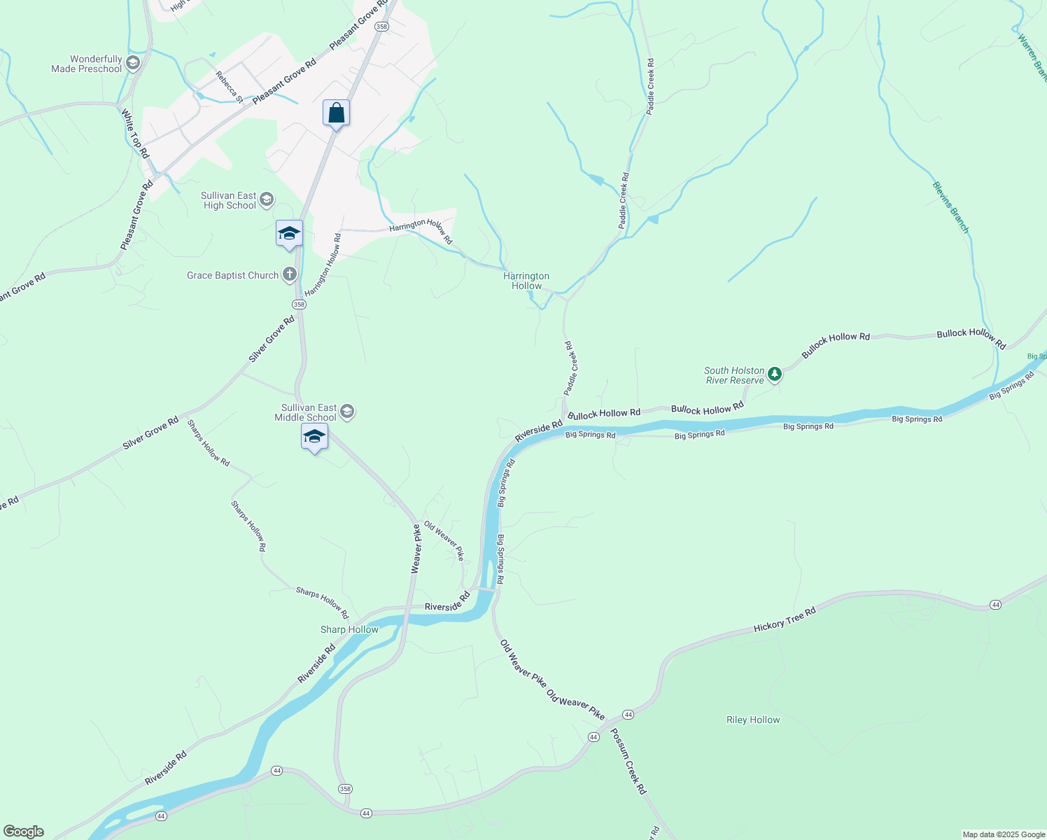 map of restaurants, bars, coffee shops, grocery stores, and more near 1801-1955 Riverside Road in Bluff City