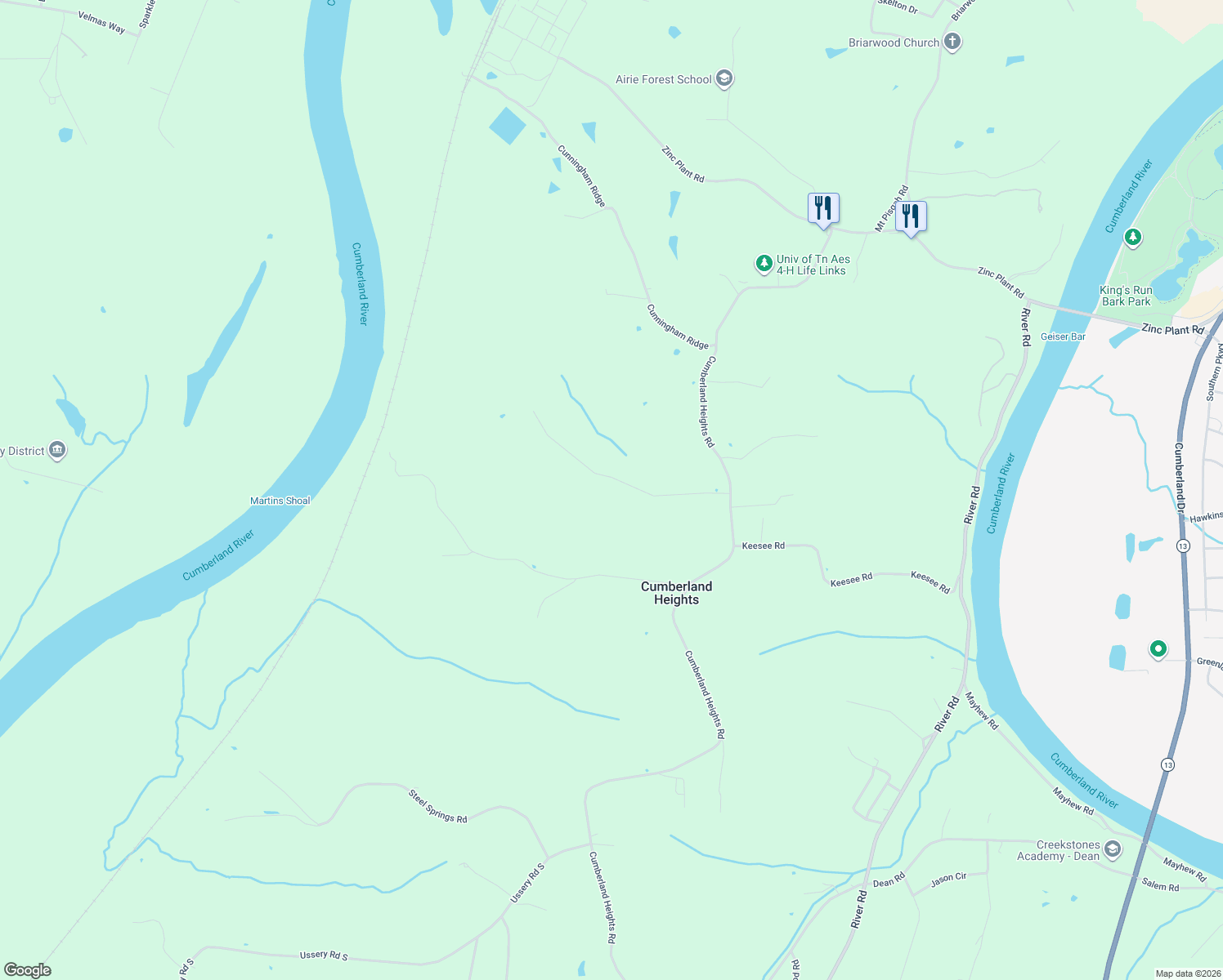 map of restaurants, bars, coffee shops, grocery stores, and more near 1850 Hogue Road in Clarksville