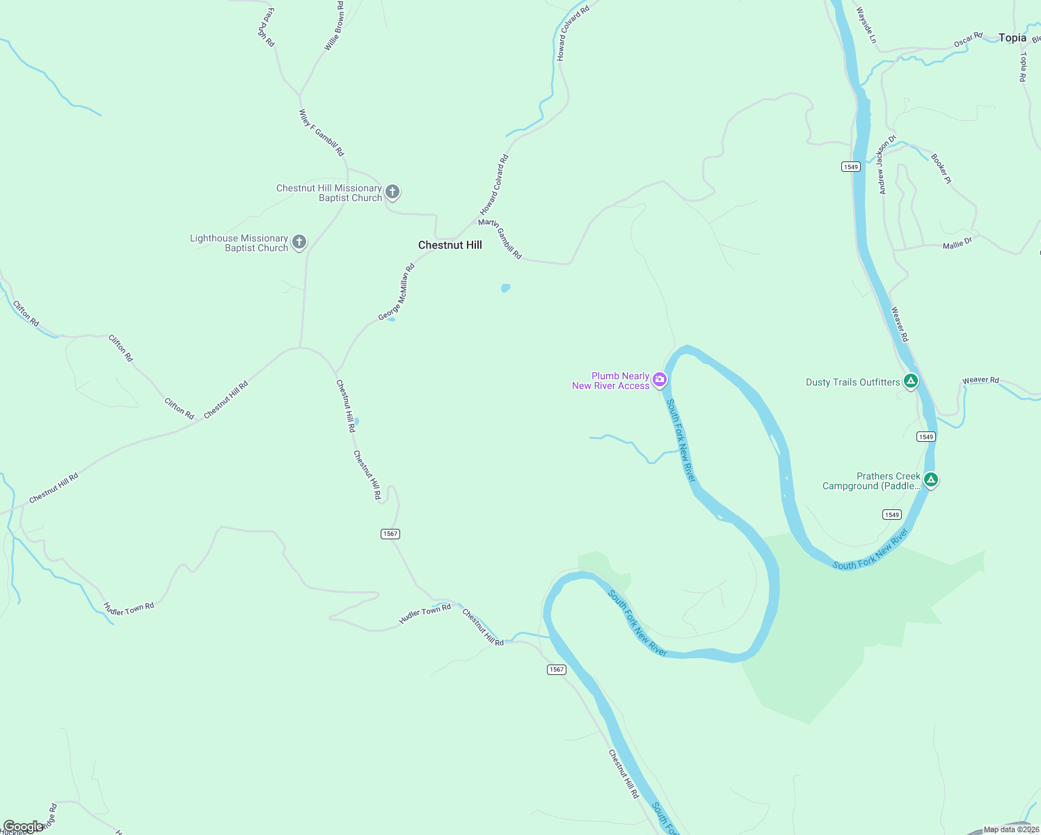 map of restaurants, bars, coffee shops, grocery stores, and more near 3133 Chestnut Hill Road in Crumpler