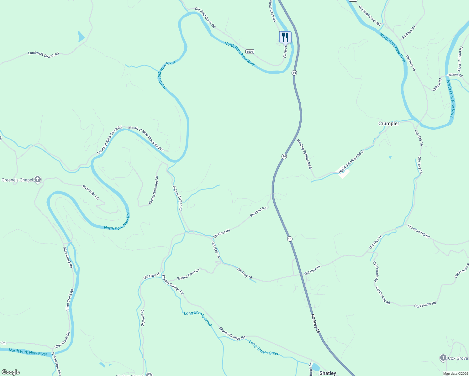 map of restaurants, bars, coffee shops, grocery stores, and more near 207-399 Clear View Ridge in Crumpler