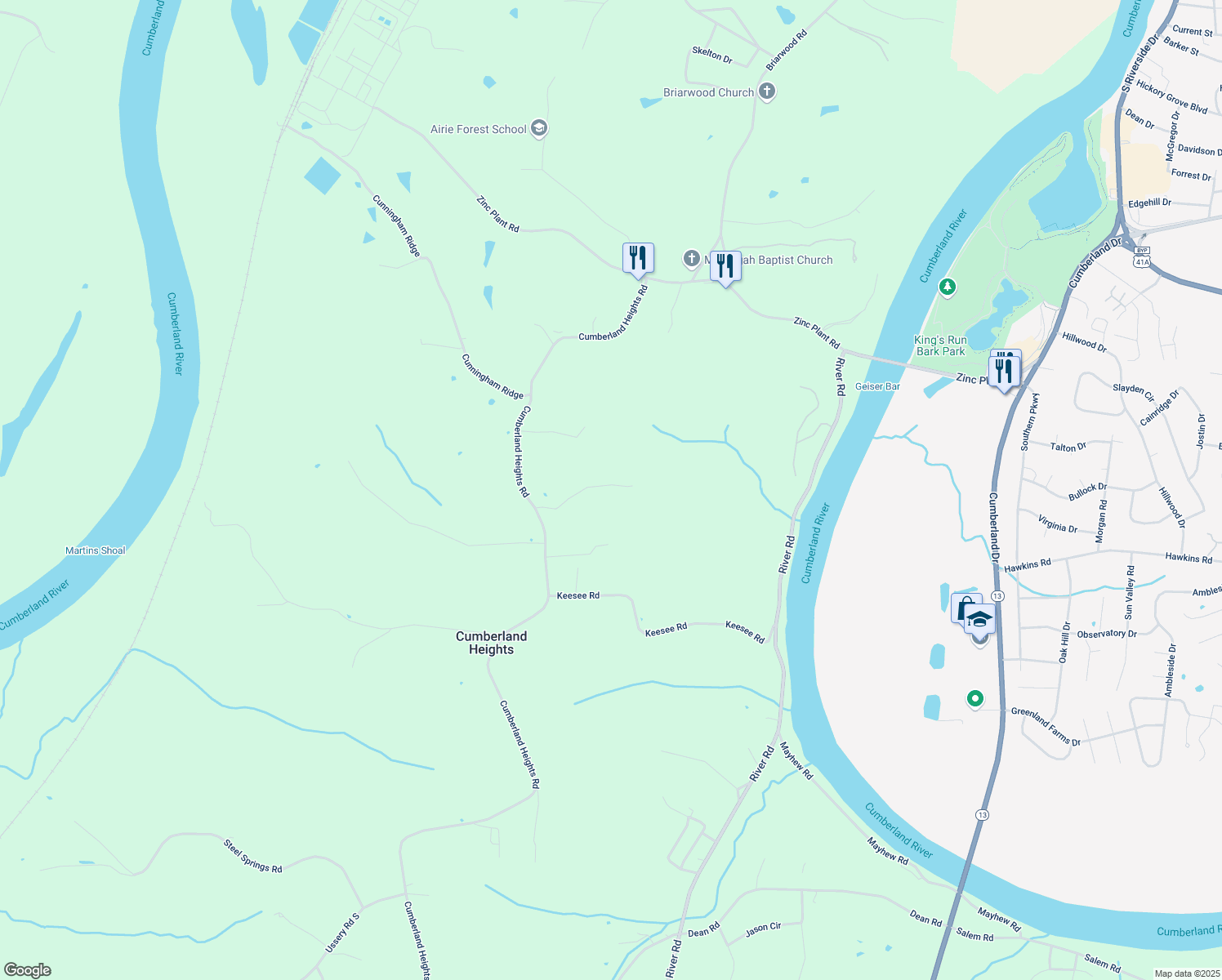 map of restaurants, bars, coffee shops, grocery stores, and more near 1644 Yarbrough Road in Clarksville