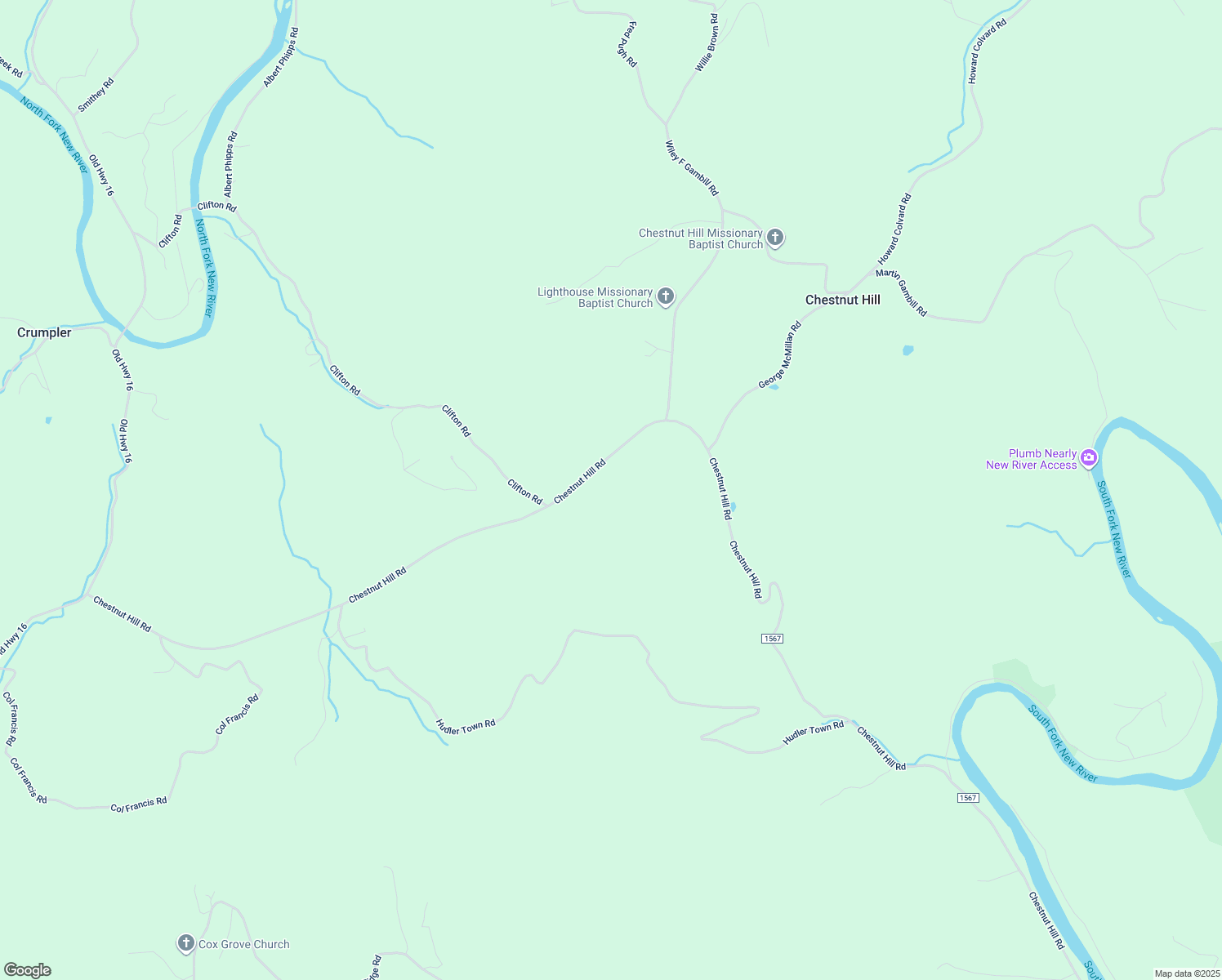 map of restaurants, bars, coffee shops, grocery stores, and more near 1958 Chestnut Hill Road in Crumpler