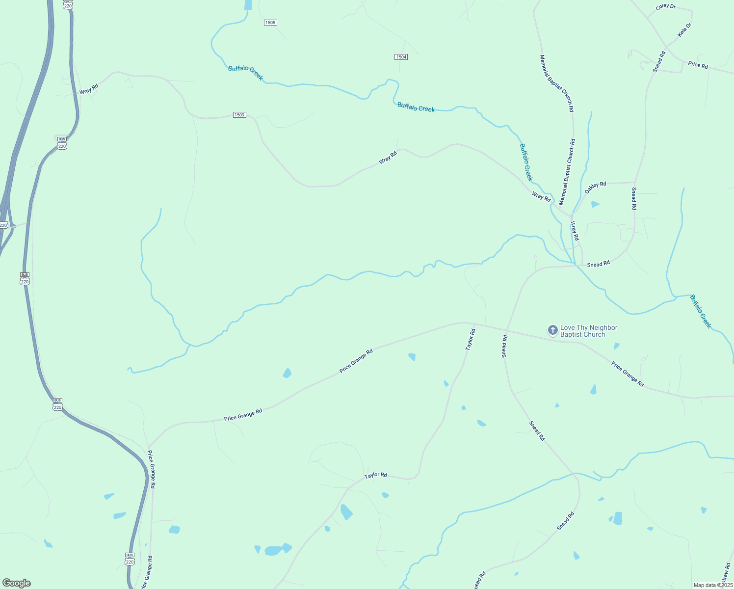 map of restaurants, bars, coffee shops, grocery stores, and more near Price Grange Road in Stoneville