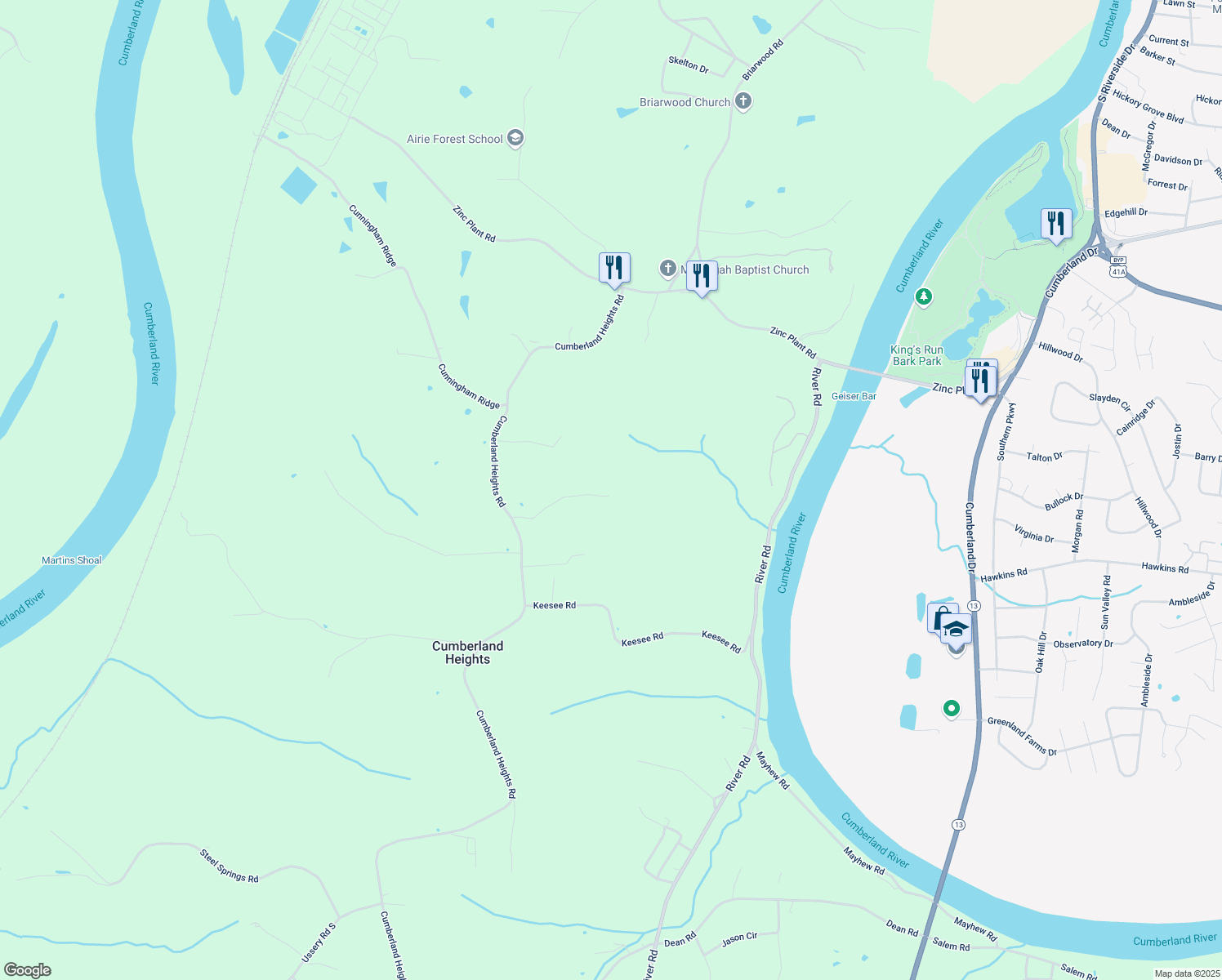 map of restaurants, bars, coffee shops, grocery stores, and more near 1644 Yarbrough Road in Clarksville