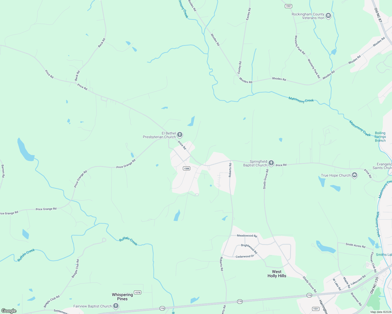 map of restaurants, bars, coffee shops, grocery stores, and more near 2391 Price Road in Eden