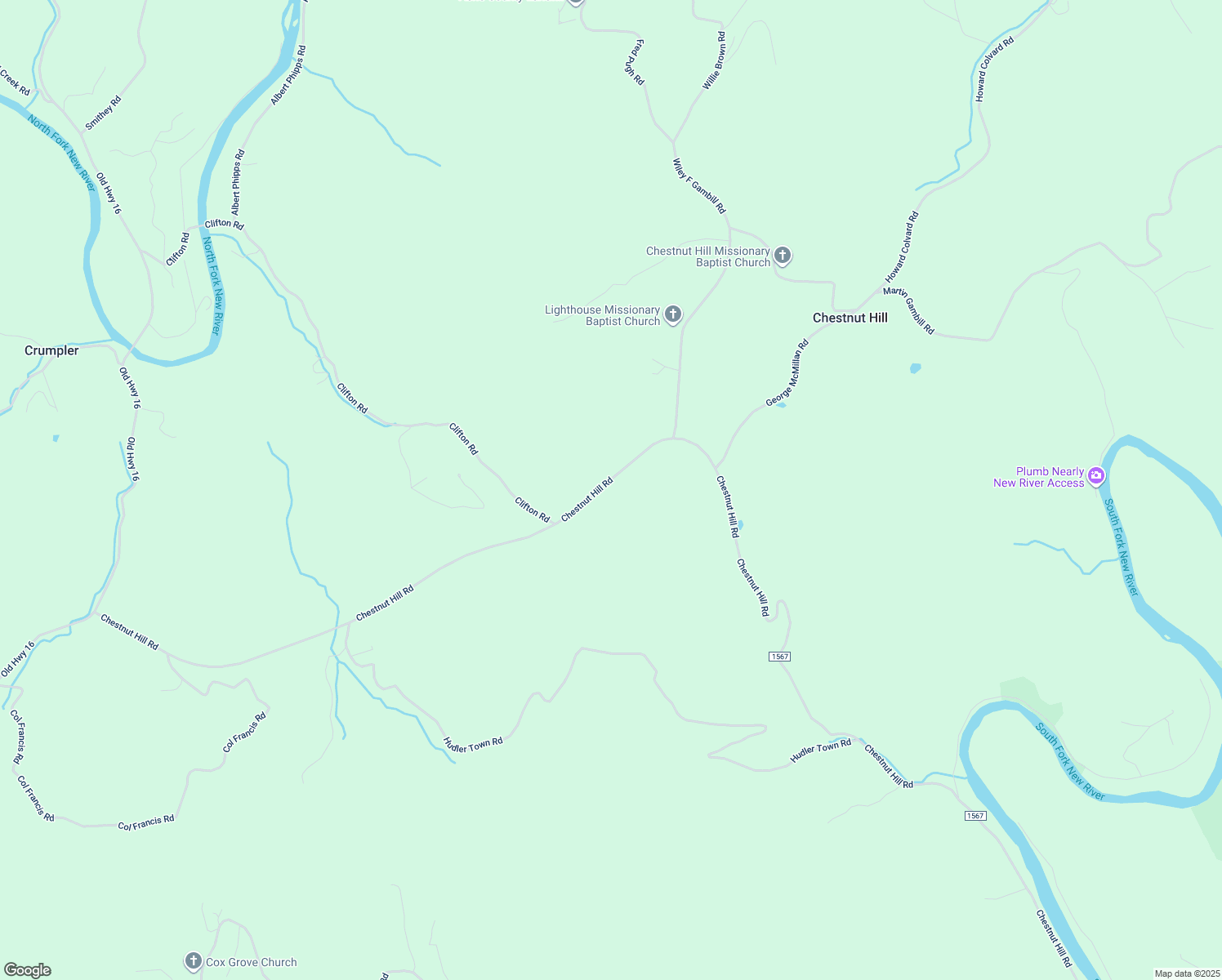 map of restaurants, bars, coffee shops, grocery stores, and more near 1988 Chestnut Hill Road in Crumpler