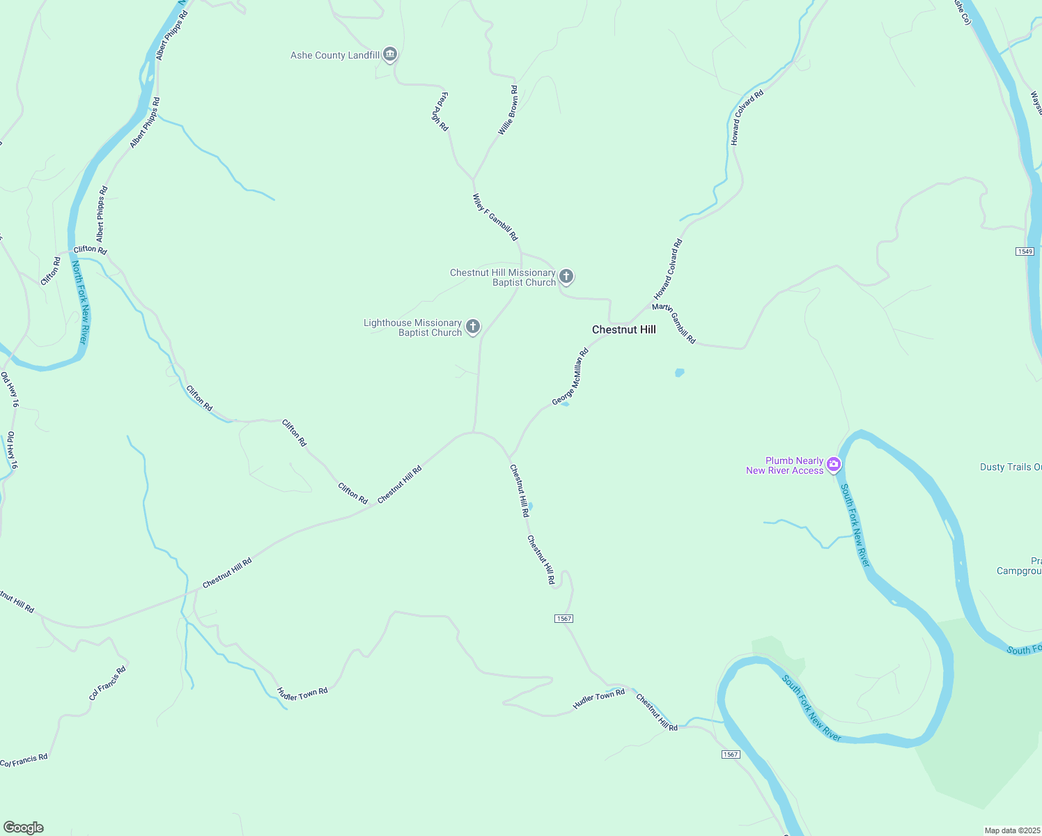 map of restaurants, bars, coffee shops, grocery stores, and more near 192 Wiley F Gambill Road in Crumpler