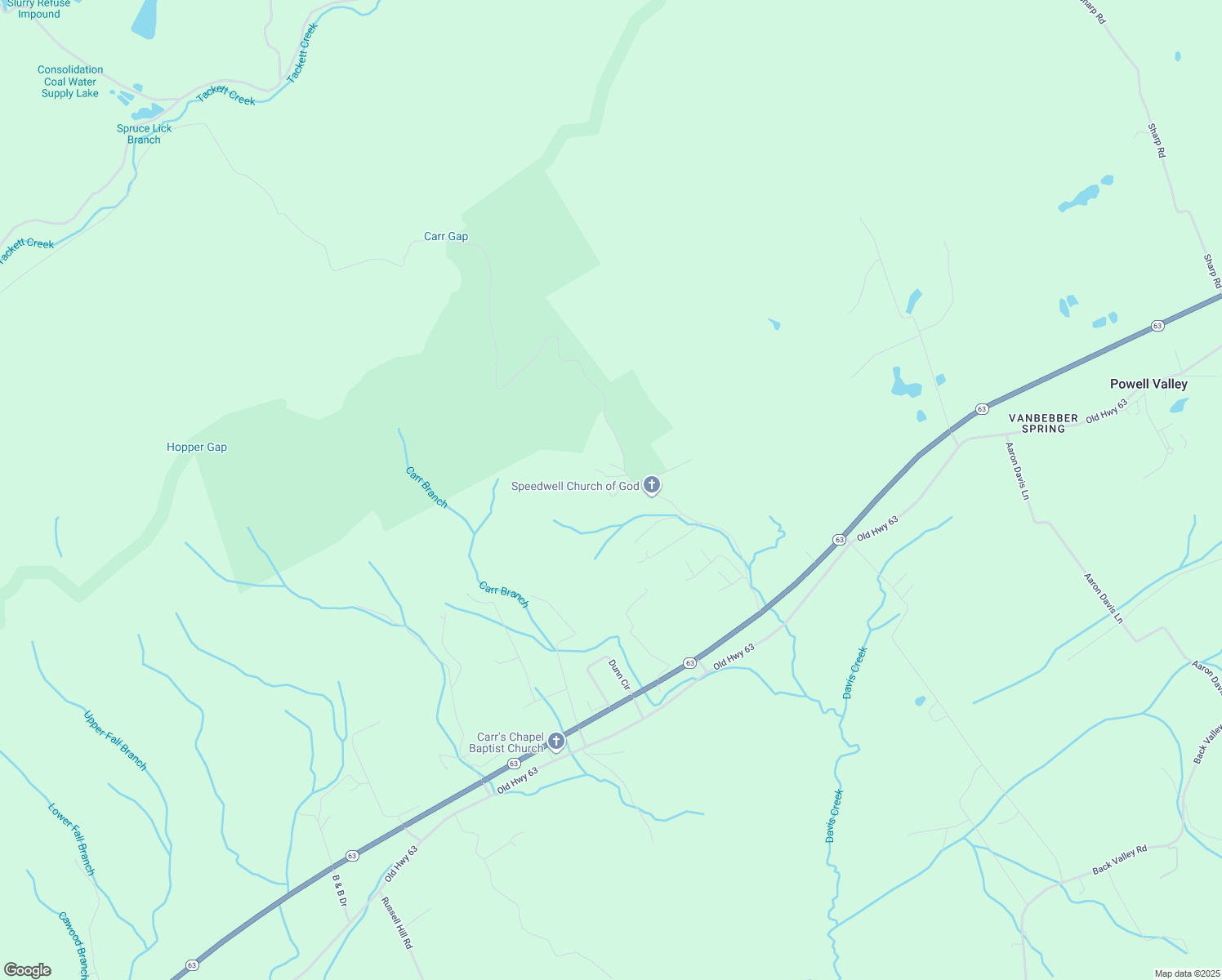map of restaurants, bars, coffee shops, grocery stores, and more near 379 Carr Gap Rd in Claiborne